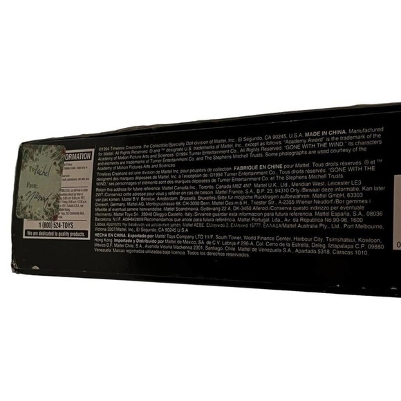 Scarlett OHara one w/the Wind Barbie Doll NIB never taken out - Picture 10 of 11